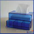 Facial Acrylic Storage Drawer / Cosmetic Organizer Box W/ Tissue Dispenser